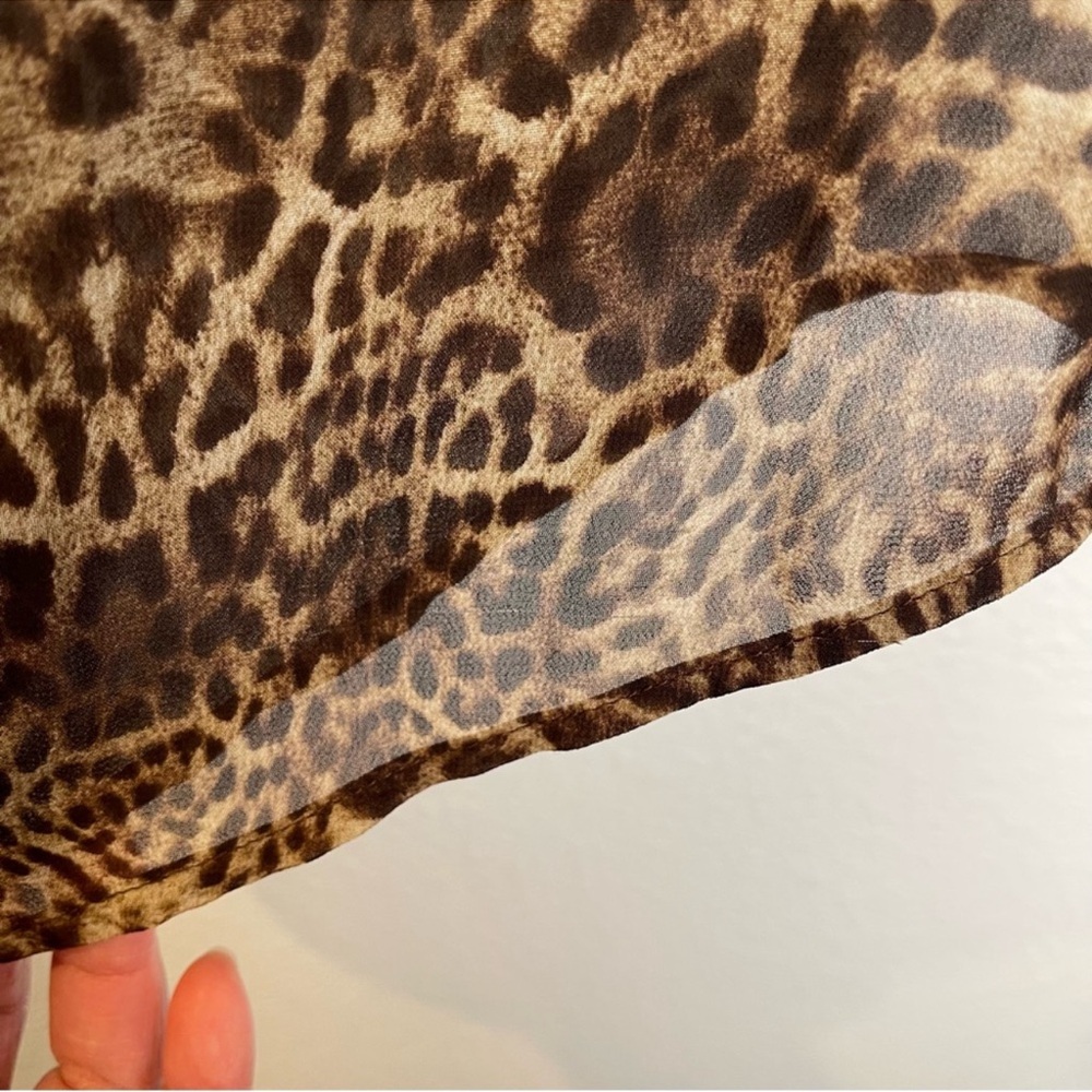 The Kooples Leopard Print Button Up Top Size XXS Semi Sheer Blouse Mobwives - Picture 13 of 13